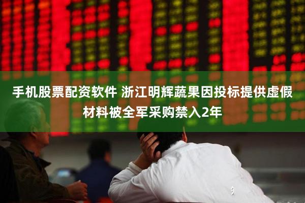 手机股票配资软件 浙江明辉蔬果因投标提供虚假材料被全军采购禁入2年